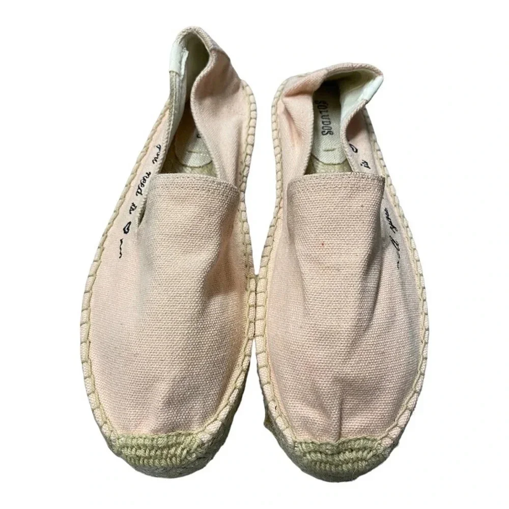 Soludos pink all we need is love espadrille